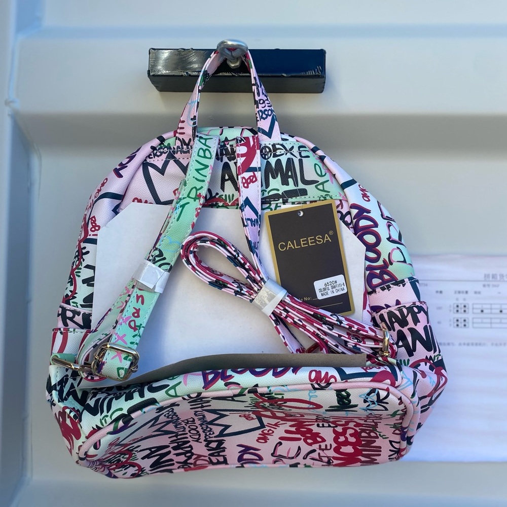 Graffiti Print Mini Backpack - Picture 3 of 3